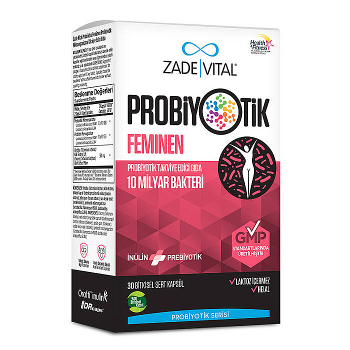 Zade Vital Probiyotik Feminen 30 Bitkisel Sert Kapsül - 1