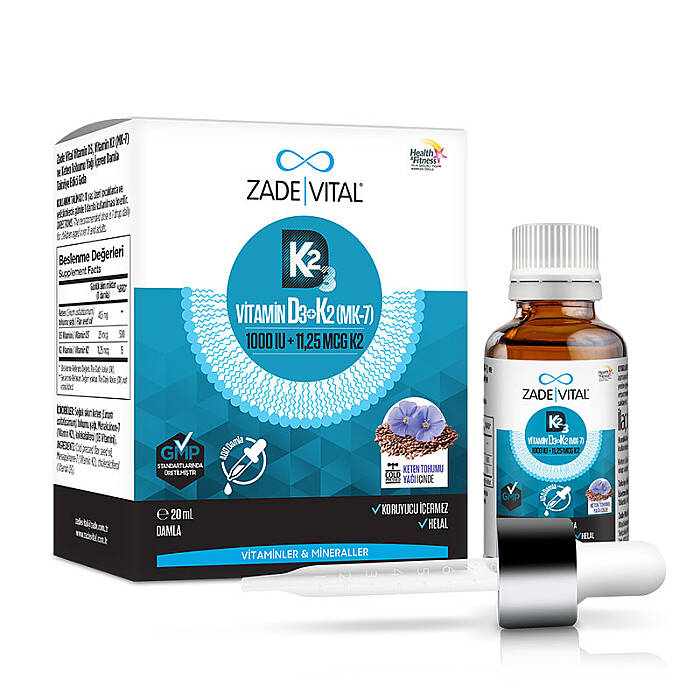 Zade Vital Vitamin D3K2 1000 IU + 11,25 mcg K2 Damla 20 ml - 1