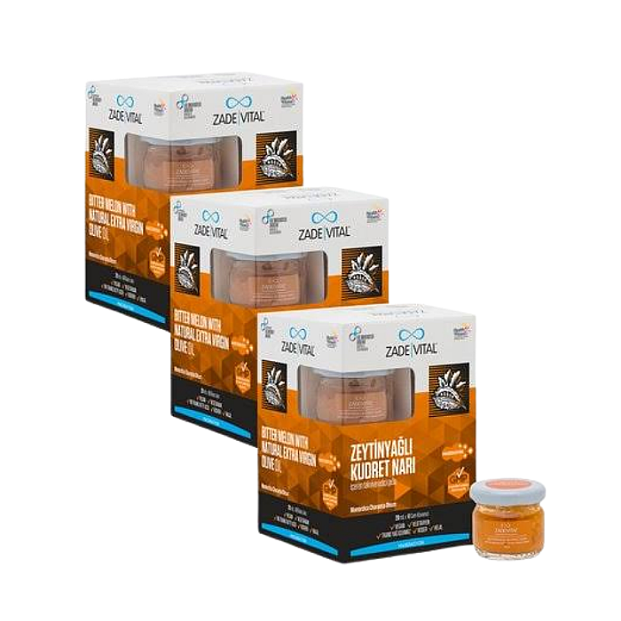 Zade Vital Zeytinyağlı Kudret Narı 20 ml x 8 Cam Kavanoz 3'lü Set - 1